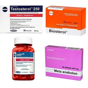 MEGABOL MEGA SET - Testosterol 250 30 capsules + Biosterol 30 capsules + Inh-AR 60 capsules + Meta anabolon 60 tabletten - Testosteronboosters - Inhibitor Aromatase - Estogeenblokker - Spiergroei