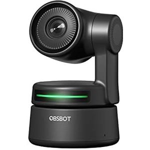 OBSBOT Tiny PTZ 1080p Webcam, AI-gestuurde Kadrering & Gebarenbediening, Full HD Webcam voor Videoconferenties, 90° Groothoek, Correctie bij Weinig Licht, Werkt met Zoom, Skype en meer