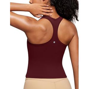 CRZ YOGA Butterluxe Racerback Workout Tank Tops voor Vrouwen Mouwloze Gym Tops Atletische Yoga Shirts Camisole Rode Merlot S