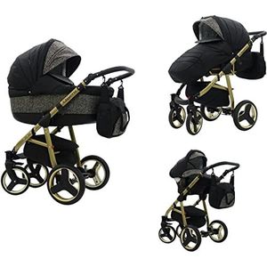 Kinderwagen voor grote ouders babyzitje en Isofix optie QueroGold door Saintbaby Special Black 2-in-1 zonder babyzitje