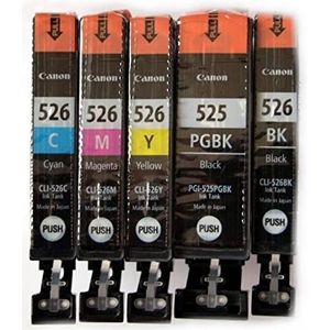 Canon PGI-525 Black & CLI-526 Black Cyan Magenta Yellow Bundle Pack