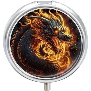 Vuur Chinese Draak Pil Doos Pil Case Pil Organizer Geneeskunde Pil Organizer Wekelijkse Pil Organizer Pil Houder Kleine Pil Case Pil Containers Pil Houder voor Portemonnee