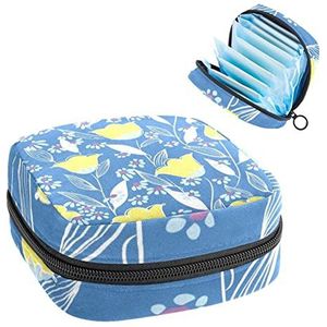 Maandverband Opbergtas, Menstruatie Cup Pouch Tampon Bag, Periode Pads Houder Organizer voor Vrouwen Meisjes, Bloem en Bloemen