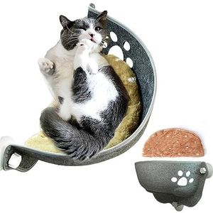 Katten-hangmatbed, kattenbed voor ramen, houdt tot 15 kg. Venstermonteerd kattenbed, stabiele kattenraamstang, kattenvensterbed, kattenmeubel Holdes