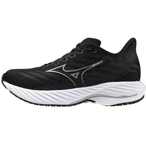 Mizuno Women's Wave Rider 28 D Running Shoe, Black-Harbor Mist, 8.5 Wide
