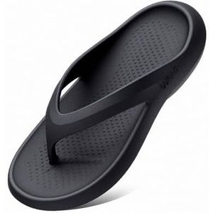 Pantoffels, Zomerslippers for heren - Dikke zool slippers for comfort voor House Slides Douche Sandalen(Black,46 EU)