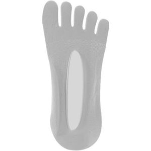 YIJIANUO 4 Paar Vrouwen Zomer Vijf Vinger Teen Sokken Ultradunne Onzichtbare Siliconen Antislip Sok Ademend Anti-wrijving Boot Sokken, 4 paar grijs, One size