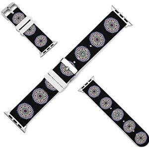 Marokkaanse lotus bloemen siliconen horlogebanden zachte horlogebandjes sport horloge polsbandjes horlogeband voor mannen vrouwen 42 mm/44 mm