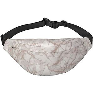 Rose Gold Marmer Fanny Pack Taille Pack voor Man Vrouw Mode Riem Tas met Verstelbare Riem Voor Reizen Running, Zwart, Eén maat