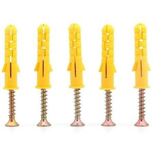 100 stuks gipsplaatankerschroefassortimentset - 50 kunststof muurankers 50 kruisschroeven met platte kop - M6 M8 schroeven(M8x40mm)
