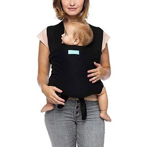 Moby Fit Baby Carrier Wrap | Ondersteuning Carrier en Wrap in One voor moeders, vaders en verzorgers | Ontworpen voor pasgeborenen, baby's en peuters | Houder kan baby's tot 33 lbs dragen | Zwart