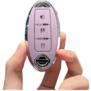 Autosleutel beschermhoes TPU Auto Sleutelhoes Shell Fob Voor Qashqai Voor Juke J10 J11 X-Trail T32 T31 Voor Kicks Voor Tiida Voor Pathfinder Note Keyless Sleutel Shell(C purple)