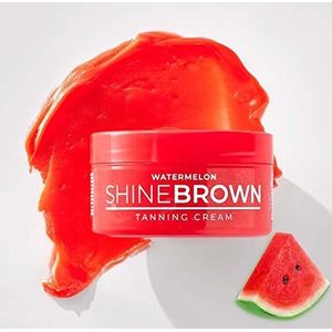 BYROKKO Original Shine Brown Watermeloen bruiningscrème 200 ml | Hydraterende en niet-plakkerige instant bruiningsjam met 100% natuurlijke wortelolie, sheaboter en vitamine E