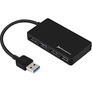 Phoenix USB-hub 4 poorten - USB 3.0 - zwart