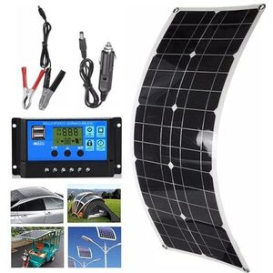 100W/200W/300W/400W/500W/600W Flexibel Zonnepaneel - 60A Controller + Dubbele Usb, Monokristallijne Zonnepanelen Voor Thuis, Buiten, Auto, Caravan, Boot,1Pcs