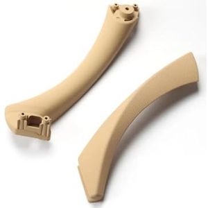 Deurgrepen binne Auto-interieur passagiersdeurgreep koolstofvezel voor BMW 3-serie E90 E91 E92 316 318 320 325 328i 2004-2012 Deurgreep(Beige-Set-Right)