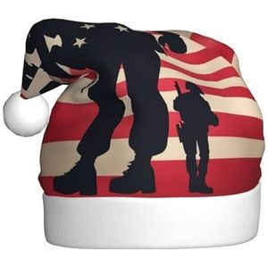FRGMNT Kersthoed, kerstmuts, kerstmuts voor volwassenen, uniseks kerstmuts voor Kerstmis Nieuwjaar Party-Amerikaanse militaire soldaten Patriottische Memorial Day