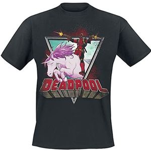 Deadpool Unicorn T-shirt zwart S 100% katoen Fan merch, Film, Marvel