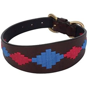 Weatherbeeta Lurcher Polo Lederen Halsband - Beaufort Bruin/Roze/Blauw