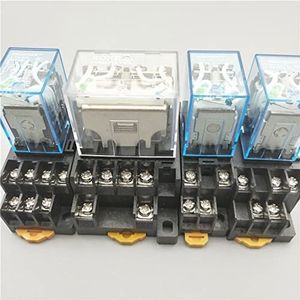1 stuk LY4NJ HH64P AC 110 V 220 V DC 12 V DC 24 V 14 PIN 10 A Zilver Contact Power Relaisspoel 4PDT met Socket (Maat: DC12V)