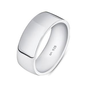 Amberta Massief 925 Sterling Zilveren Trouwring voor Heren | 5 6 8 mm Brede Duimring, Comfortabele Pasvorm, Gepolijste Zilveren Ring voor Mannen: 8 mm - Maat 22