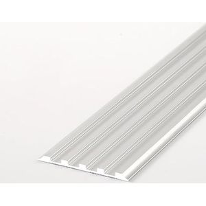 Vloerovergangsstrip 2 inch breed, drempelbeschermer/overgangsstrip, antislipstrips van aluminiumlegering for trap/trede, textuurhellingverkleiner for Li(Silver)