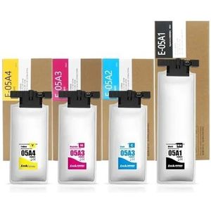 hJNGdU CARTRILLE ENK Pigment T05A1 compatibel met T05A4 pigment compatibel met Workforce Pro WF-C878R WF-C879R Print Bag Europa alleen (4 kleuren 1 set)