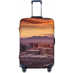 OPSREY Bagage Cover Elastische Koffer Cover Gepersonaliseerde Dubbelzijdige Las Vegas Zonsondergang Print Bagage Cover Protector Voor 18-32 Inches, Zwart, L