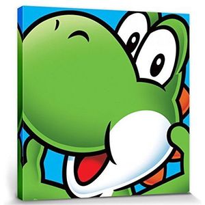 1art1 Super Mario Poster Kunstdruk Op Canvas Yoshi Muurschildering Print XXL Op Brancard | Afbeelding Affiche 40x40 cm