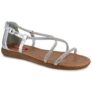 UNIONBAY Keely Flat Sandaal voor dames, Zilver, 37 EU