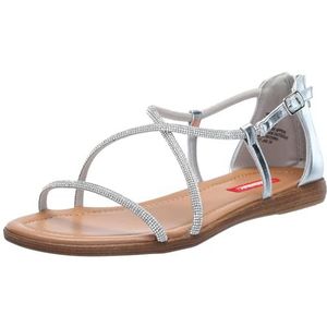 UNIONBAY Keely Flat Sandaal voor dames, Zilver, 40 EU