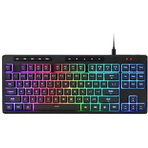 Redragon K516 Shiva TKL Bedraad RGB-membraangamingtoetsenbord, 87 toetsen mechanisch aanvoelend toetsenbord met gladde lineaire schakelaar, ingebouwde macro en speciale multimediatoetsen, 16,8 m