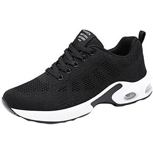 Mesh Wide Fit Schoenen Womens Gedrukt Orthopedische Schoenen voor Vrouwen Vrouwen Platte Luchtkussen Lichtgewicht Lace Up Casual Sport Trainers Running Wandelen Sneakers Herfst Loopschoenen Womens,