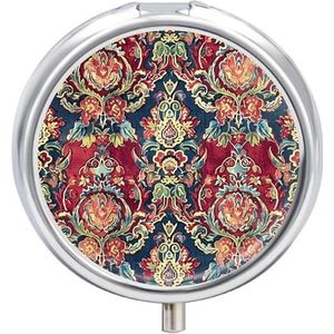 Pillendoos 3 compartimenten kleine pillenetui voor portemonnee en zak met rode stippen ronde pillendoos schattige vitamines visolie supplementen olie opbergdoos draagbare pil bevat reiscadeau