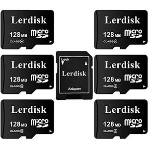 LerDisk Micro SD-geheugenkaart geproduceerd door SD Groeplicentie, vertrouwelijke kwaliteit 3 jaar garantie (128MB, 6 Stuks Pack)