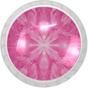 lcndlsoe Elegante en veelzijdige set van 4 ronde transparante kastknoppen, perfect voor kasten, ijdelheden en kledingkasten, roze tie-dye
