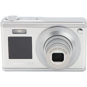 Vlogcamera, 2,88-inch IPS-scherm, Digitale Camera, Autofocus, 10x Optische Zoom, 6x Digitale Zoom, 750mAh, Smileygezichtsfoto voor op Reis (Zilver)