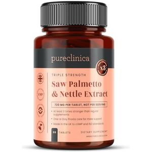 Drievoudige sterkte Zaagpalm 3200 mg x 90 tabletten - 3 maanden voorraad - 95% vetzuren - tot 10 keer sterker