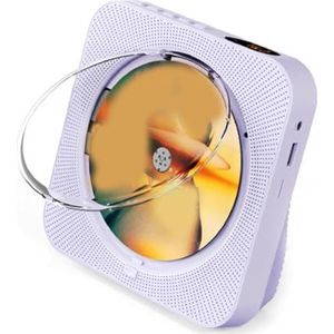Portable CD-Speler -718 met Bluetooth, Dubbele Luidsprekers, FM-Radio, USB, Koptelefoonmodus, Stereogeluid, Paarse EU-Stekker