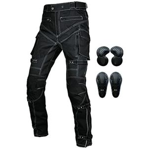 Hi Vis CE Armor Motorfiets Rijbroek voor Mannen Motocross Motorbike Overbroek Waterdicht All-Weather, Zwart, S