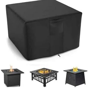 Vierkante Vuurkorfhoes - Waterdicht & UV-bestendig - Heavy Duty 600D Hoes Voor Vuurtafel, Gasvuurplaats En Patio - Geschikt (Buiten Accessoire) (82x82x61cm,Zwart 600D)