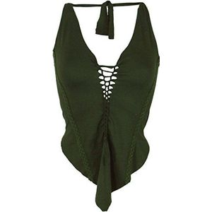 Guru-Shop, Goa Top, Psytrance, Bandeau Top, Neckholder Top, Groen, Synthetisch, Size:12, Top T-shirts