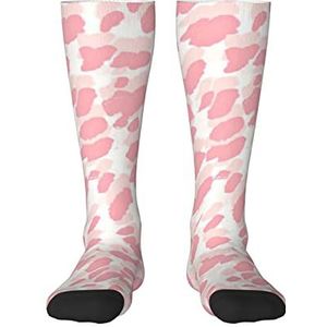 Buytruew Unisex nieuwigheid crew sokken, roze luipaardprint sokken, casual grappige gekke jurk sokken voor mannen vrouwen, 1 zwart, Eén Maat