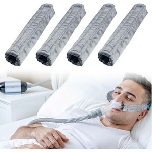 Satijnen CPAP Strap Covers, CPAP Strap Comfort Pads, Comfortabele CPAP Supplies CPAP Face Cushion Universal en Comfort Silky CPAP hoofddeksels pads (4, grijs)