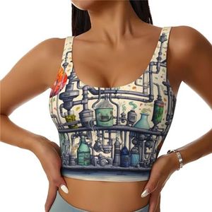 Chemie Print Print Casual Wear Vrouwen Sport Vest Yoga Vest Workout Vest Voor Vrouwen Lichtgewicht Trendy, Zwart, S