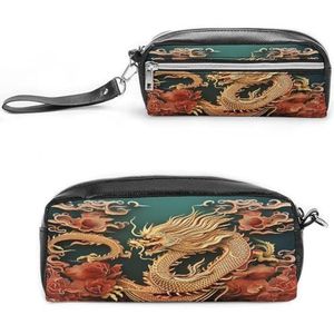 MNVTSKOP Dragon Chinese Achtergrond Make-up Tas Kleine Cosmetische Reistas Draagbare Briefpapier Organizer voor Vrouwen Leraar