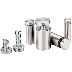 Afstandsbevestigingen, 10-pack 25 mm bevestigingsmiddelen, borden, afstandsschroeven, reclameschroeven, stalen wandbevestigingen, spijkers(25x70mm)