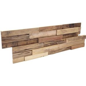 Rebel of Styles - UltraWood Teak Colorado - 0,09 m² / 1 stuk - 3D-wandpanelen/bekleding/platen van teakhout - decoratieve wandbekleding - Stijlvolle houten lambrisering voor binnenmuren