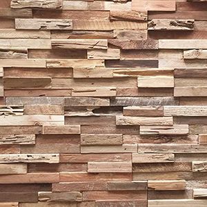 Houtstrip voor muur/wand - Top kwaliteit muurbekleding - Houten panelen/wandpanelen hout (Teak Colorado)
