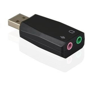 ADWITS Externe USB 3D Stereo Audio Adapter met 3,5 mm Luidspreker Hoofdtelefoon Microfoonaansluitingen,USB Geluidskaart Installatie zonder stuurprogramma's voor Win Mac OS Linux PS4